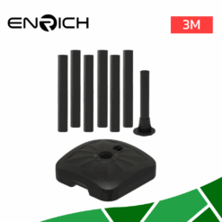 เสาไฟเหล็กตรง ทรงกลม สูง 3เมตร พร้อมฐานน้ำ (2)